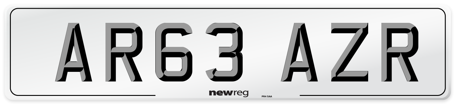 AR63 AZR Number Plate from New Reg